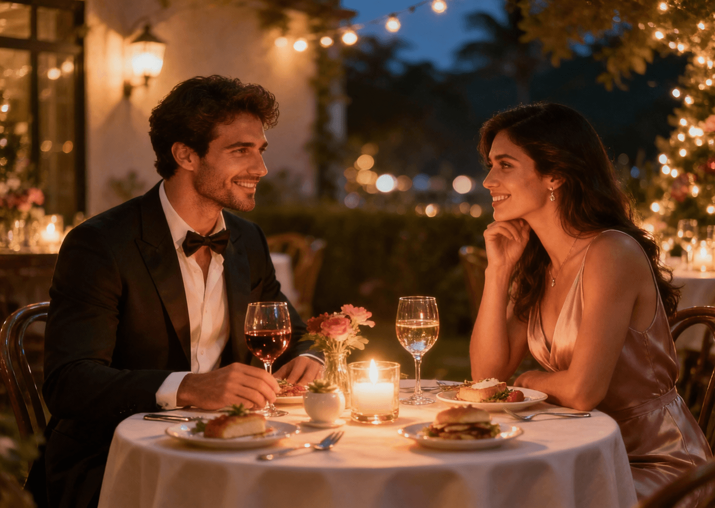 Romantic date night AI roleplay – dinner and conversation