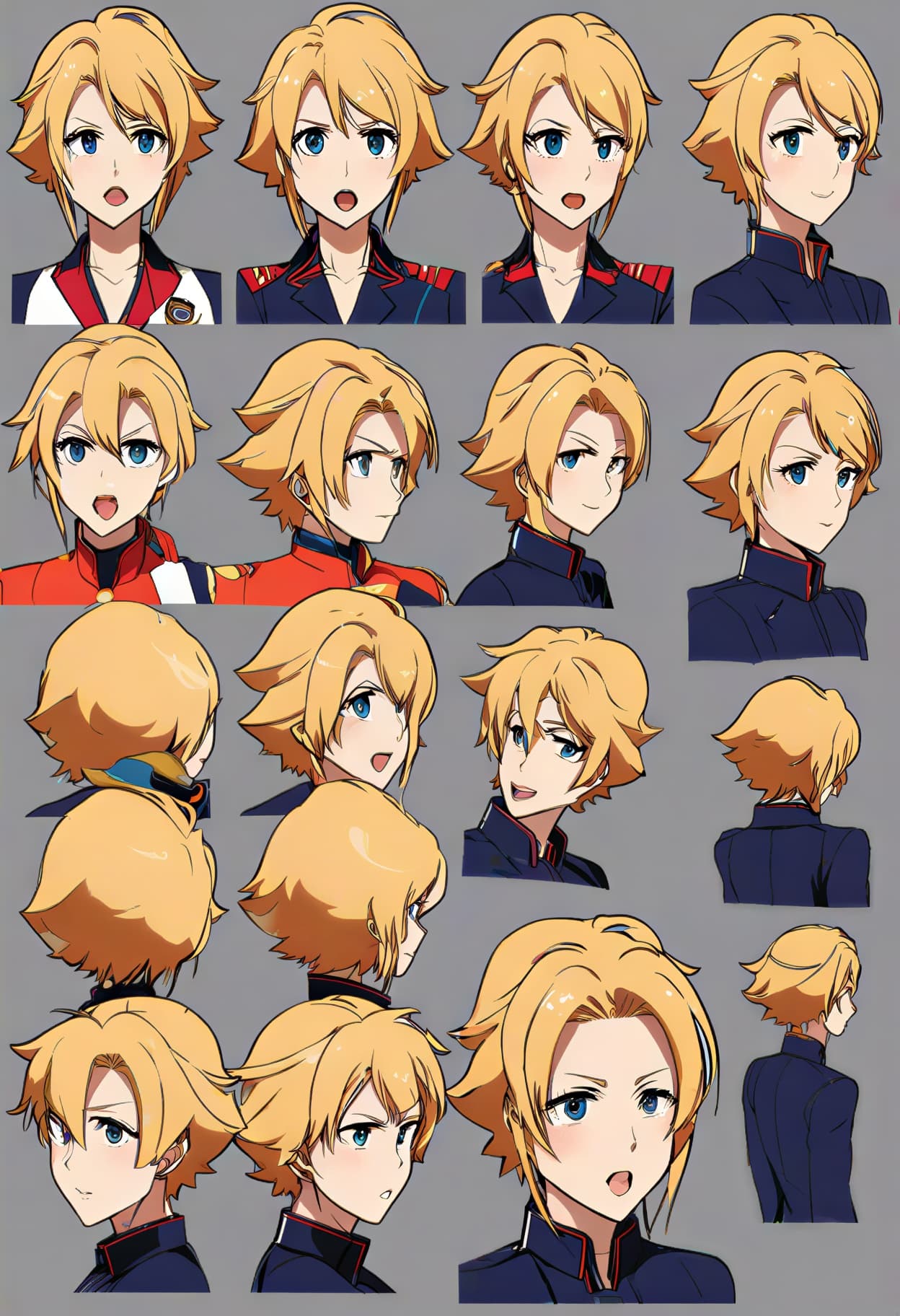 AI character sheet prompt sample — expression chart