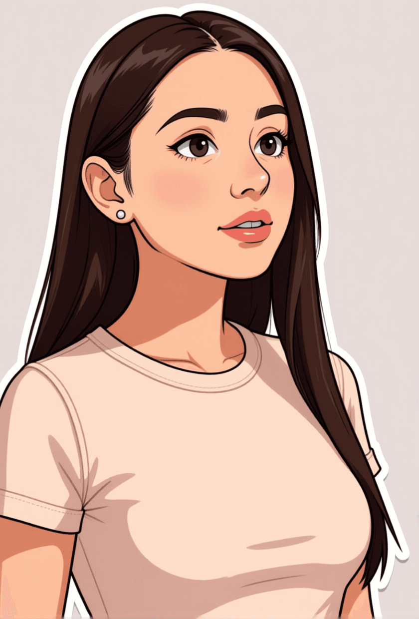 AI sticker prompt sample — die-cut ready