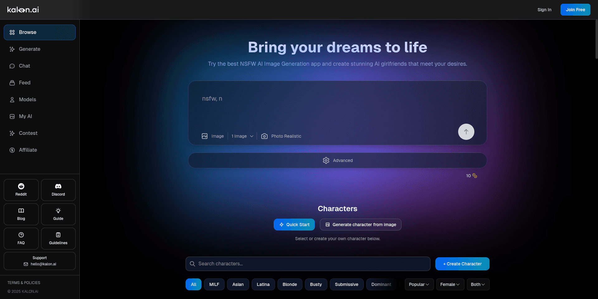Kalon AI platform: generate, chat, and voice in one app