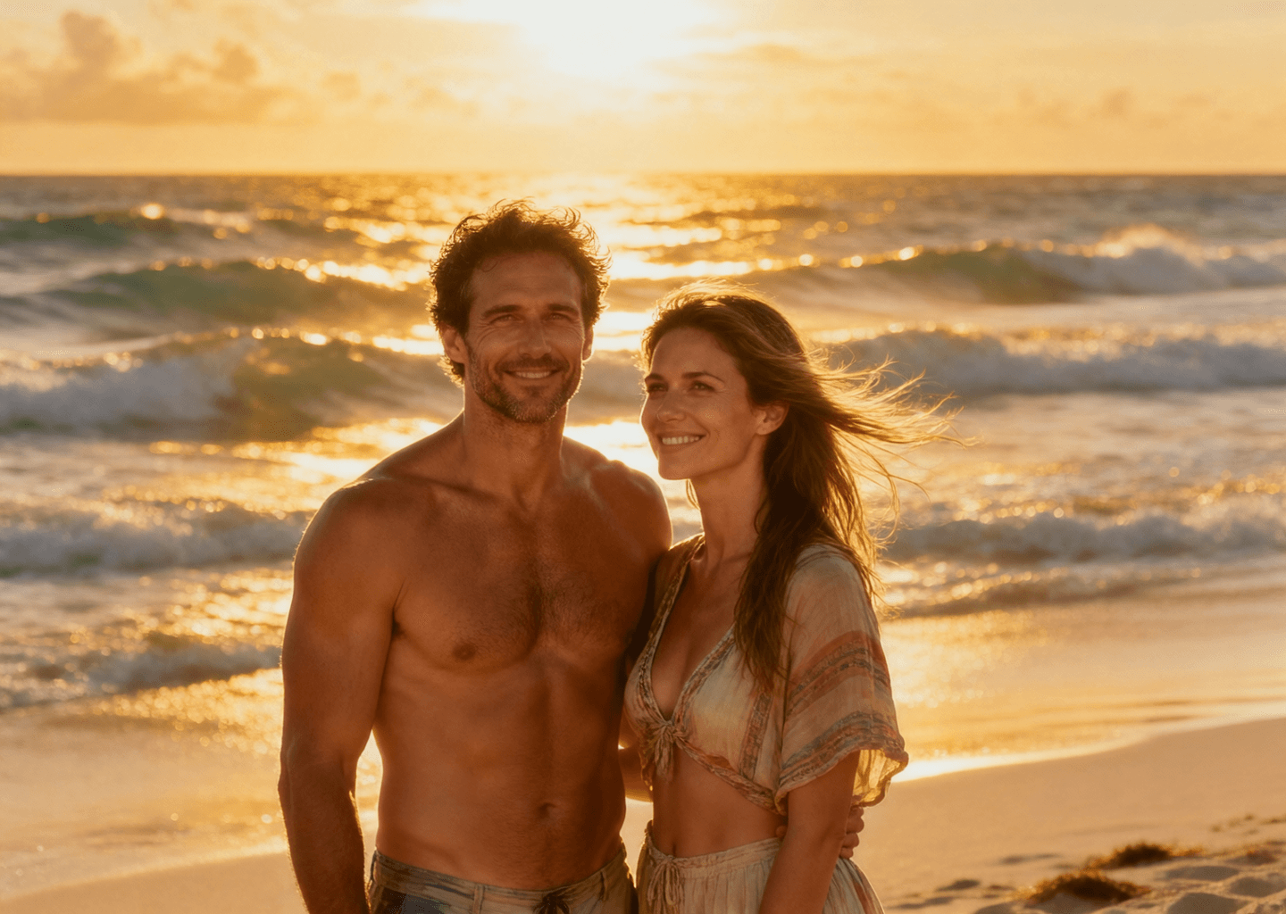 Beach vacation AI girlfriend roleplay