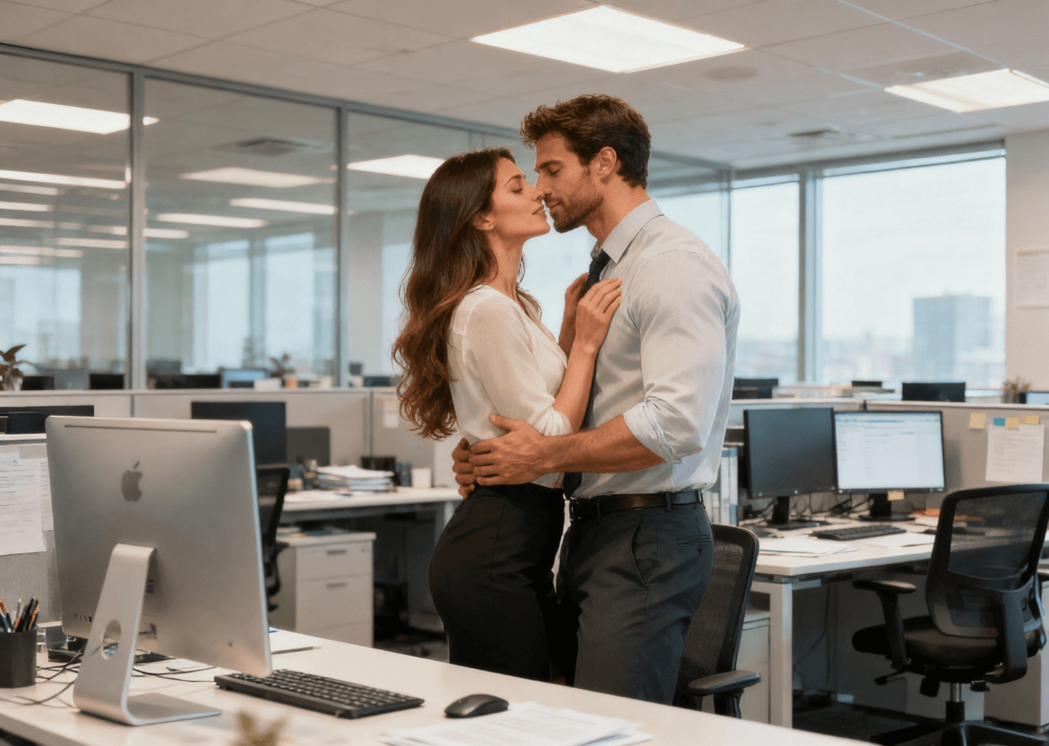 Office romance AI chat roleplay