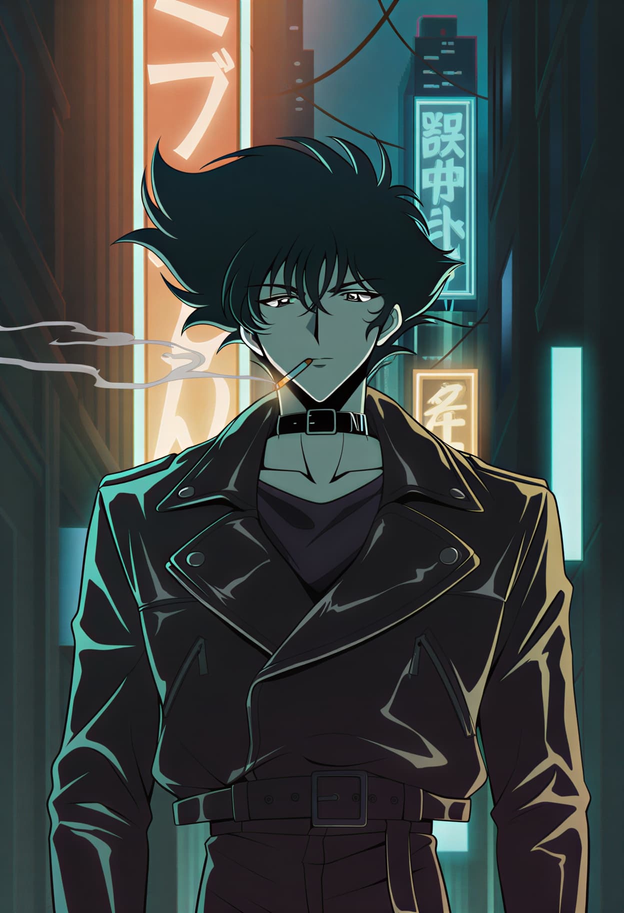 90s anime prompt sample - hand-drawn linework