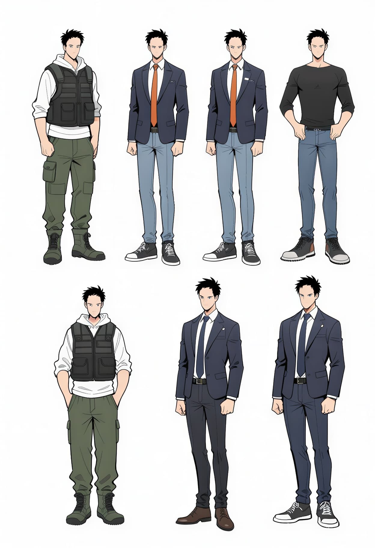 AI character sheet prompt sample — layout