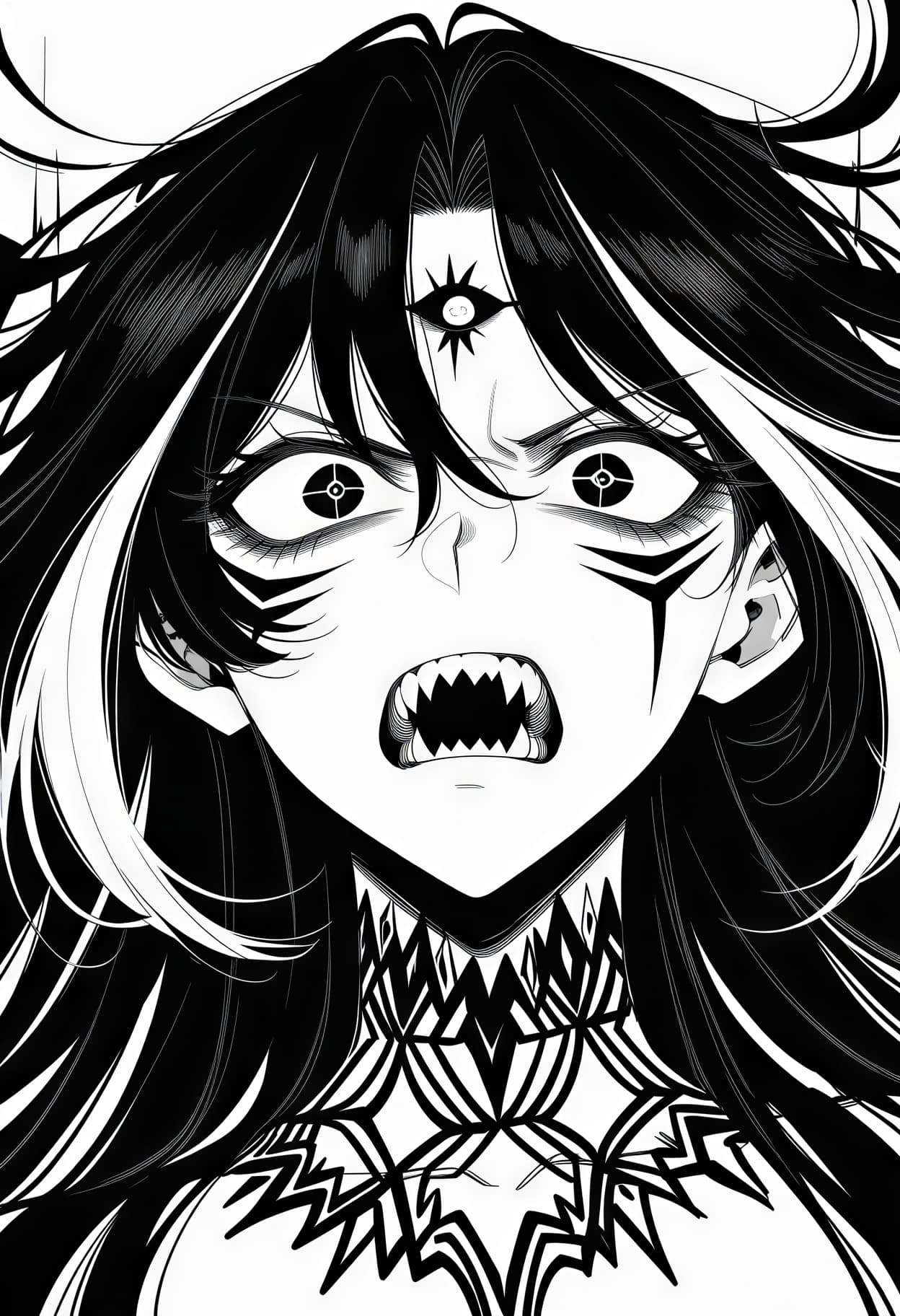 Manga AI prompt sample — ink and screentone